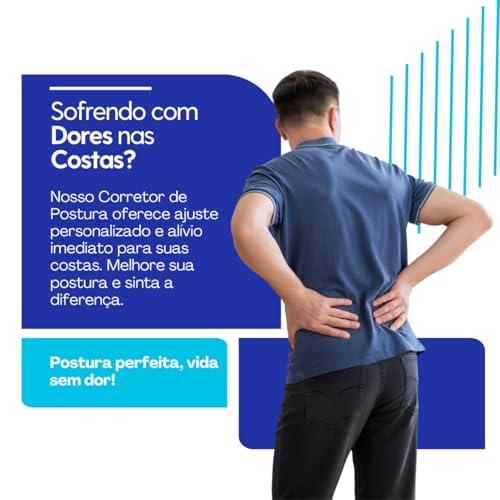 Jcanova Store Colete Corretor de Postura Unissex Cinta Ortopédico Coluna Lombar e Clavícula Ajustáve
