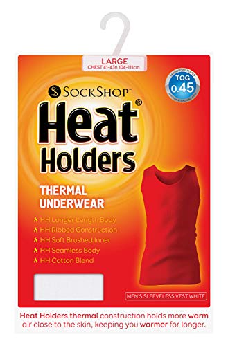 HEAT HOLDERS - Mens Cotton Winter Fleece Thermal Underwear Sleeveless Top Vest2