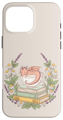 �{�ƉԂƃe�B�[�J�b�v�Ŗ����Ă���h���S�� �X�}�z�P�[�X iPhone 16 Pro Max �p