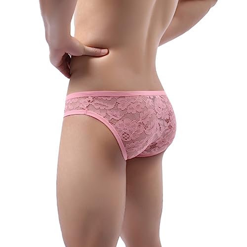 Men's Lace Triangle Underwear Sexy Low Waist Transparent Breathable Men's Bikini Gay Briefs