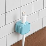 4 Pack Magnetic Cable Clips for Desk, Charging Cable Organizer Holder, Cord Management Clips for USB Cable Phone Charger Wire, Blue