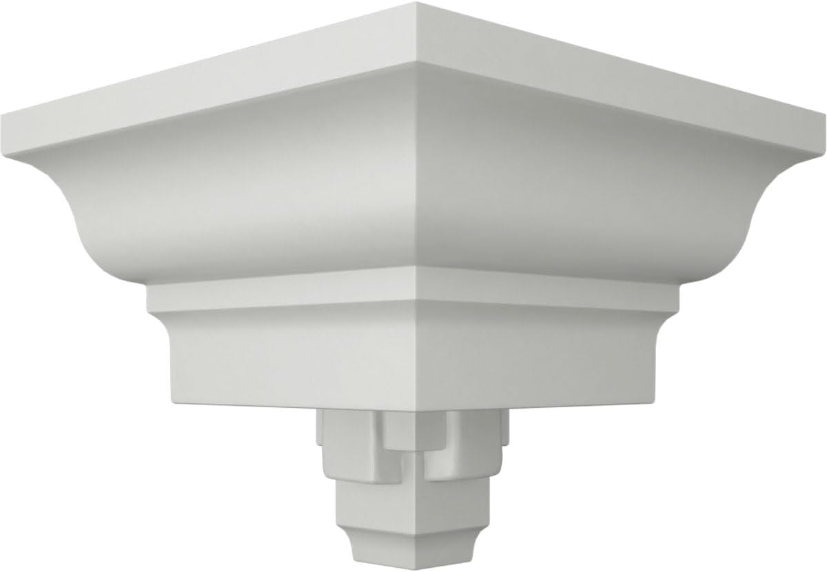 Ekena Millwork MOC03X03DE-CASE-4 Outside Corner for Moulding MLD03X03X04DE (4-Pack), 3 3/8"P x 3 3/8"H, Primed, 4 Pack