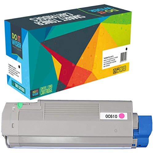 Do it Wiser Remanufactured Printer Toner Cartridge Replacement for Oki C610 C610n c610dn | 44315302 (Magenta)
