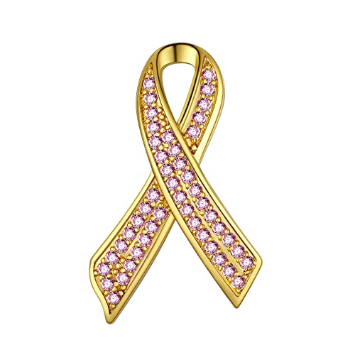 Image of U7 Brooches Jewelry for Women Men, Stainless Steel 18K Gold Plated Classic Feather /Flower /Tree of Life /Custom Photo /Breast Cancer Awareness Pink Ribbion Brooches and Pins for Wedding Dress or Party