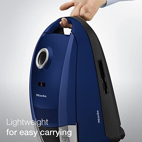 Miele Compact C2 Powerline Bagged Cylinder Vacuum Cleaner with Power Efficiency Motor, AirClean Plus filter, Lightweight, Space-Saving Design, Marine Blue