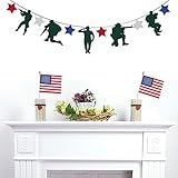 Patriotic decoration banner, army military camouflage party decorations,Veteran Party Supplies...