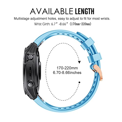 Bracelet silicone 26mm rouge à libération rapide pour Fenix 7X - 6