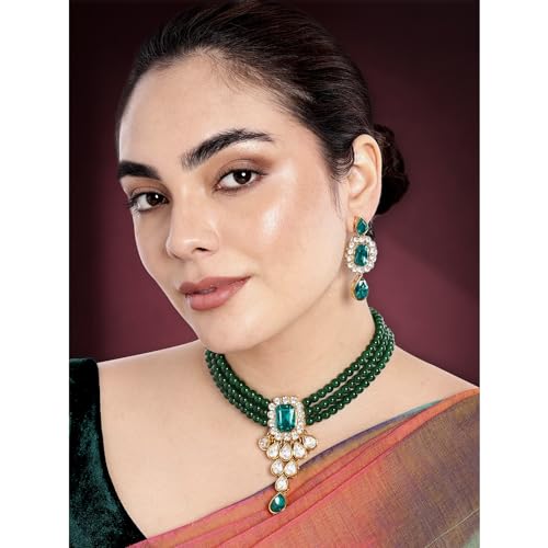 Image of Peora Crystal Faux Pearl Jewellery Gift Set for Women
