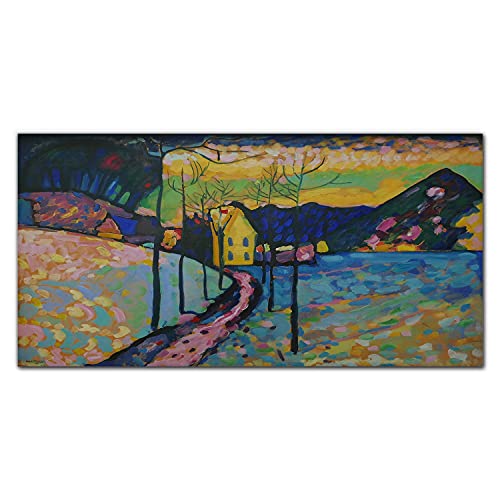 Tableau en Verre 100x50cm Paysage d'Hiver Coloray Décoration Murale