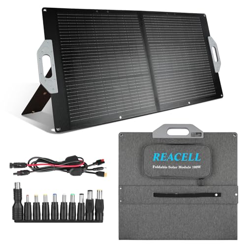 REACELL 100W Portable Solar Panel for Power Station, Foldable Solar
