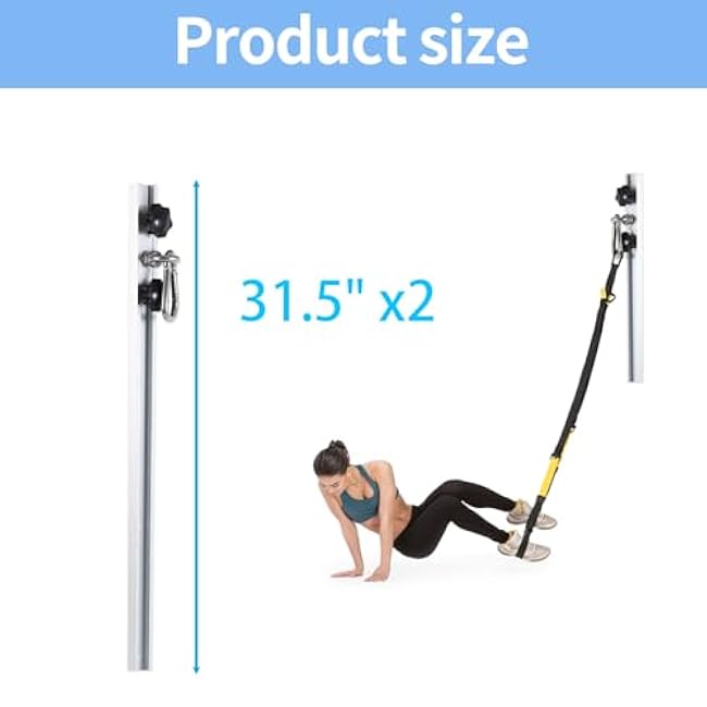 Resistance Band Wall Anchor,Gym Resistance Bands,djustable Workout Wall Anchor System,for Resistance Band Exercises,with 2 Rail and 2 Rail Car,Easy Installation(double set,No Resistance Bands)