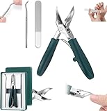 Eagle Beak Cortaúñas Biselado,Juego 3 Piezas Cortaúñas Oblicuos de Acero Inoxidable con Apertura de Mandíbula Ancha,Tres Juegos de Cortaú-ñas Biselado con Pico de Aguila para Uñas Encarnadas y Gruesas