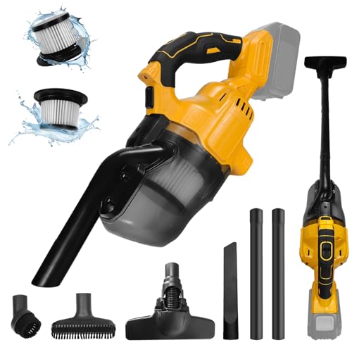 Akku Staubsauger für Dewalt 20V Akku 5 in 1 Handstaubsauger mit 600W starkem Motor 70DB geräuscharm tragbarer Handstaubsauger mit HEPA Filterung für Boden Teppich Auto (ohne Akku)