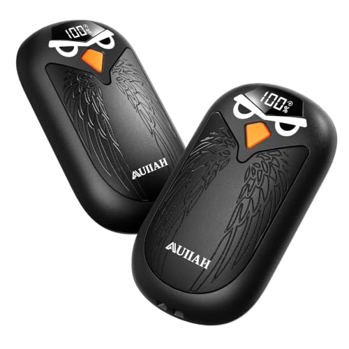 Hand Warmers Rechargeable 2 Pack with LED Display, 4 Heat Settings & Fast Heating, Portable Electric Hand Warmers for Camping Hunting Commuting, Valentine's Gifts for Men Women
