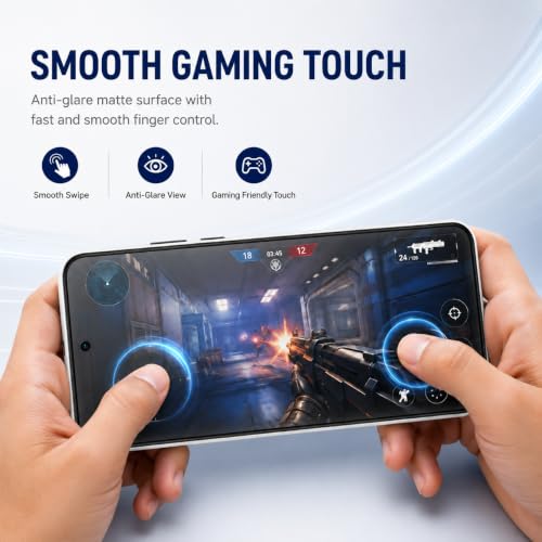Image of FIRST MART Matte Anti-Glare Tempered Glass for Nothing Phone (4b) With Installation Kit | Military-Grade Gaming Screen Protector & Cable Guard | Edge to Edge Coverage | Black