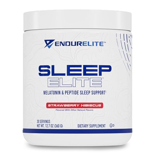 EndurElite Sleep Elite Sleep Drink Mix Supplement with Magnesium, Sleep Aid Powder - Strawberry Hibiscus - 30 Servings