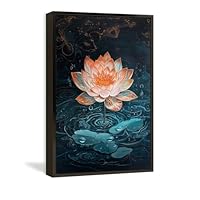 水墨絵画【蓮】 Amazon.co.jp: 絵画 ほっそりと咲く蓮の水墨画インテリア 絵画 魅力的