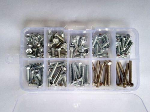 Lilianos 100pcs M4 Hex Head Phillips Socket Stainless Steel Screw Bolt Assortment Kit Set