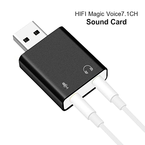 Image of USB Sound Card HiFi Magic Voice 7.1CH External USB to Jack 3.5Mm Headphone Adapter Stereo Audio Mic Sound Card for Laptop PC (Multi-Color)