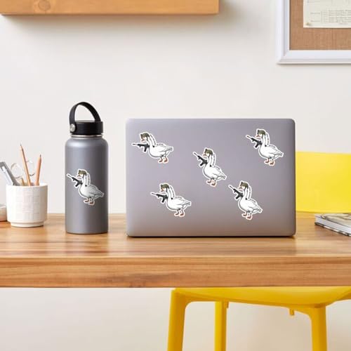 Image of 3pcs Tactical Goose Funny Sticker Pack, Armed Goose Meme Peace was Never an Option Design, Die Cut Waterproof Vinyl Decal for Laptop, Water Bottle, Phone, Window, Helmet Gift 3 Inches