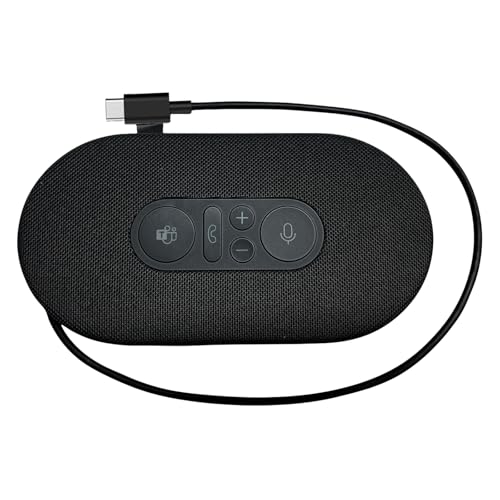 Modern USB-C Speaker for Microsoft USB-C Speaker(8KZ-00001),2-Way Compact Stereo Speaker for Business Team Meeting, Call Controls, Noise Reducing Microphone,Wired USB-C for Windows 10/11(Black)