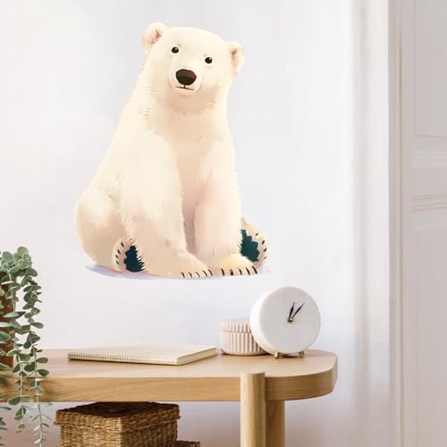 Vinilo Decorativo Oso Polar Sentado 44x60 cm miniatura 2