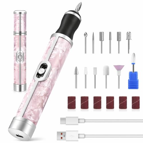 Torno de Uñas Eléctrico 20000 RPM Recargable USB Kit 12 en 1