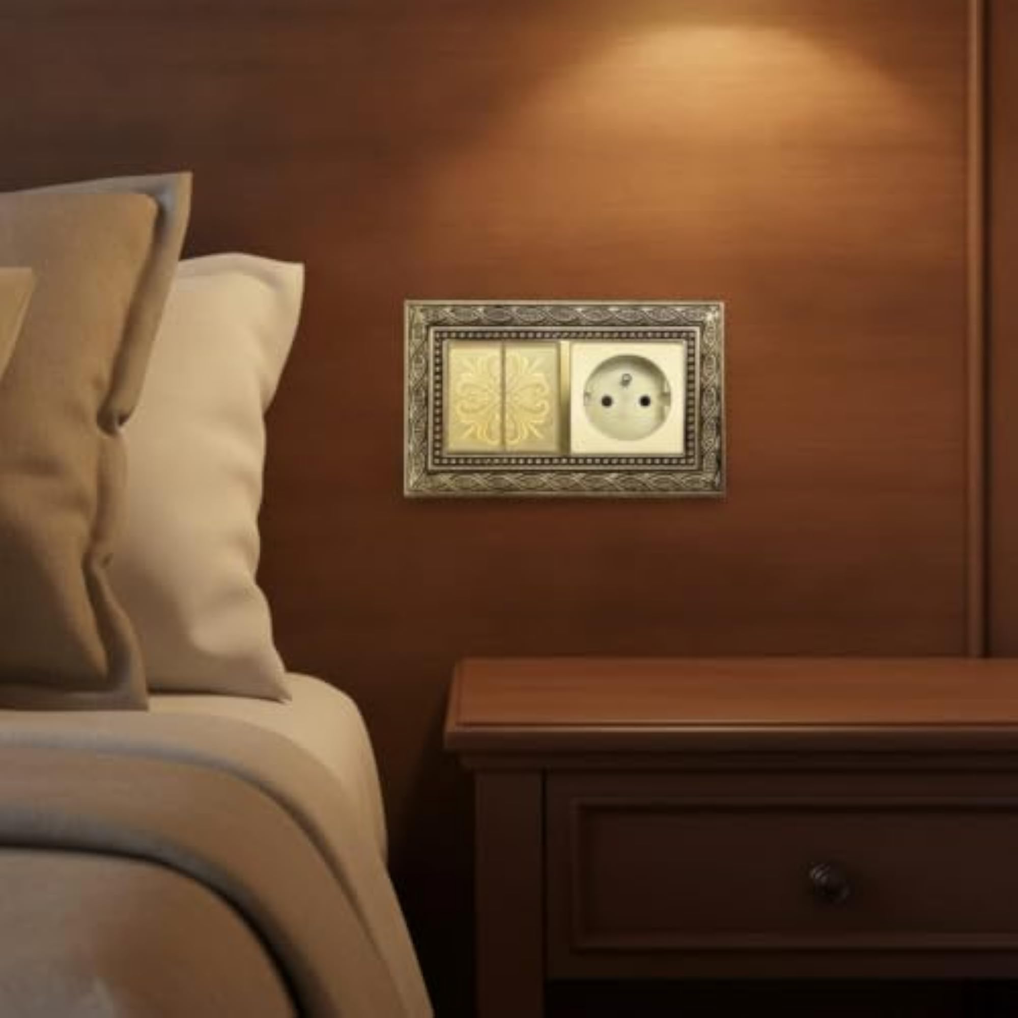 Ornate Brass Switch Cover Vintage-Style Electrical Faceplate
