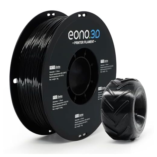 EONO3D TPU 95A Filament 1.75mm, Flexible 3D Printer Filament 1kg (2.2lbs), Soft Elastic & Durable, Easy Print No Stringing, High Strength for Phone Case, Wearables & Functional Parts, Black