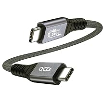 QCEs Short USB C Cable 1ft 40Gbps USB 4 Cable for Thunderbolt 4 High Speed Data Transfer, 8K60Hz Monitor Display, 240W Fast Charging for SSD Samsung T9 T7, SanDisk, iPhone 17 MacBook Hub Dock