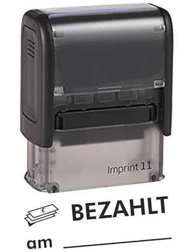 Selbstfärber Imprint 2/Lagertext – Bezahlt - von Kaufhaus2010 – Office Stempel zur Kennzeichnung von Dokumenten 46 mm lang