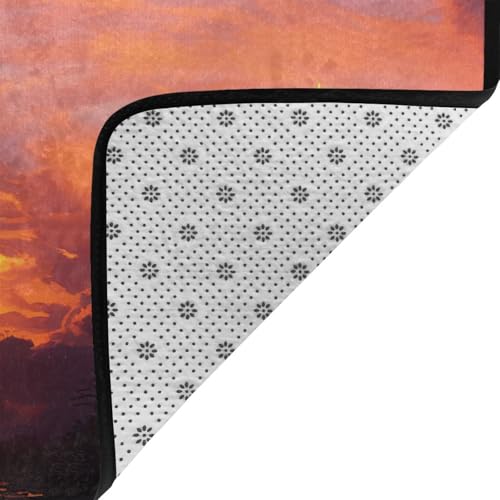 Tapis chambre à coucher anti-bruit et doux motif vintage crépuscule - 5