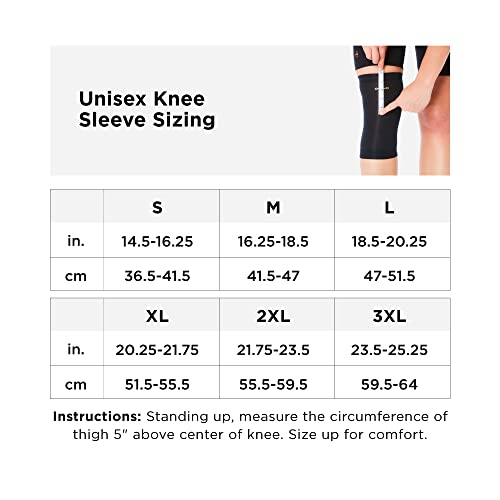 Tommie Copper Core Compression Infrared Knee Sleeve, Unisex, Men & Women, 4D Stretch Infrared Infused, Self-Warming Sleeve For Muscle Support & Stability - Black - Large #TOP6