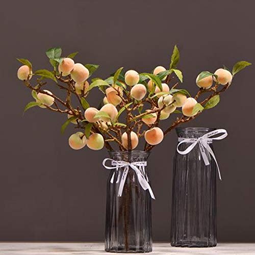 Sufubai 2Pack Artificial Fruit Branches, Simulation Peach Branch Faux Lifelike Plant Fruit With Green Leaves For Home Wedding Party Decor Photography Props (201223Ah01-Bk3-9427-1700578841) #TOP3