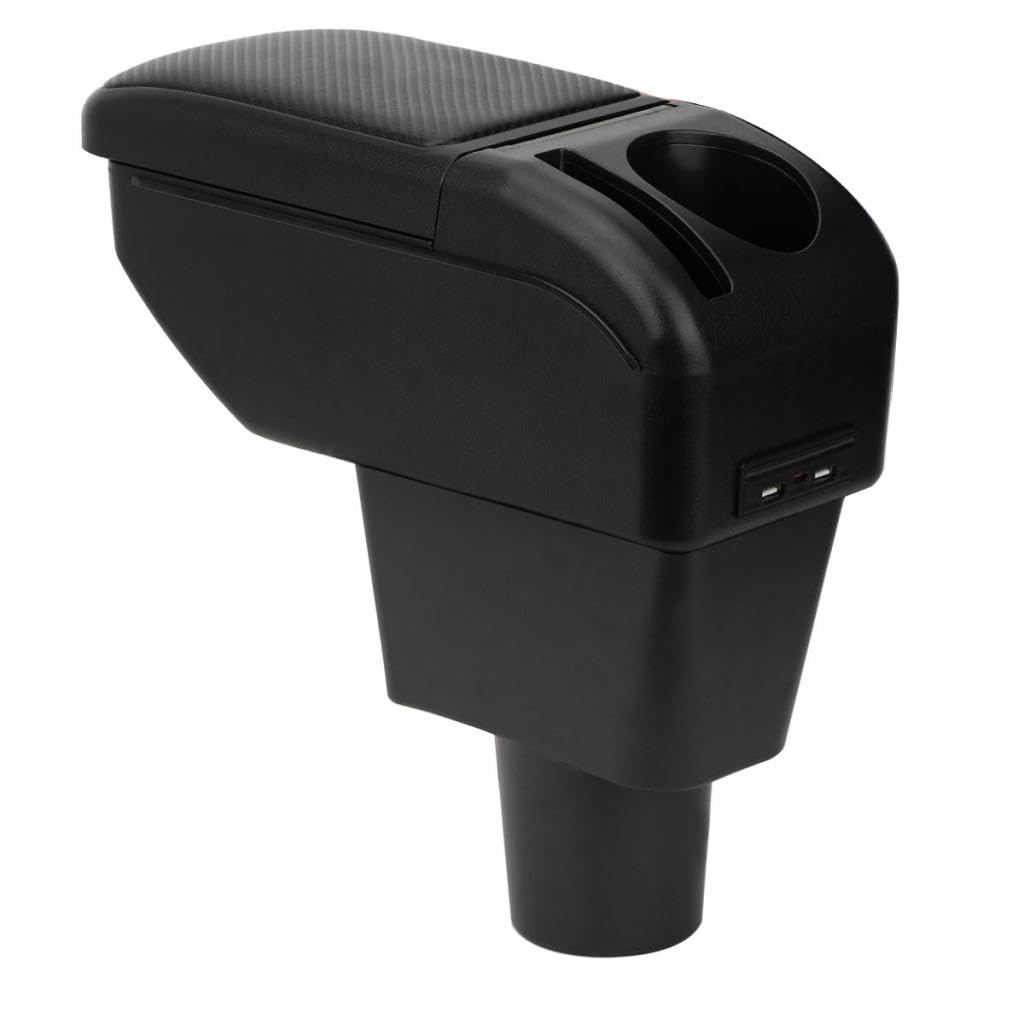 ZENVI Compatible with Hyundai i10 Braccioli 2019-2024 | Stile Fibra Carbonio,Braccioli,Console Centrale Organizer Immagazzinaggio Scatola,Utilizzabile Per Autisti Supporto Gomito