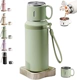 Botella de acero inoxidable 2 en 1 aislada al vacío con taza con tapa, botella de agua de acero inoxidable 316 2026, botellas de café de gran capacidad a prueba de fugas, termo para mantener las