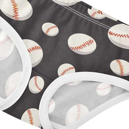 Wusikd Baseball Girls' Underwear Cotton Girls Briefs Soft Toddler Underwear 2T4