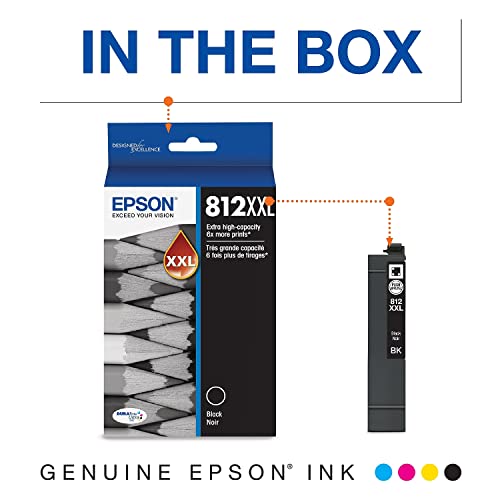 Image of Epson 812 DURABrite Ultra Ink High Capacity Black & Color Cartridge Combo Pack & 812 DURABrite Ultra Ink Extra-high Capacity Black Cartridge (T812XXL120-S)