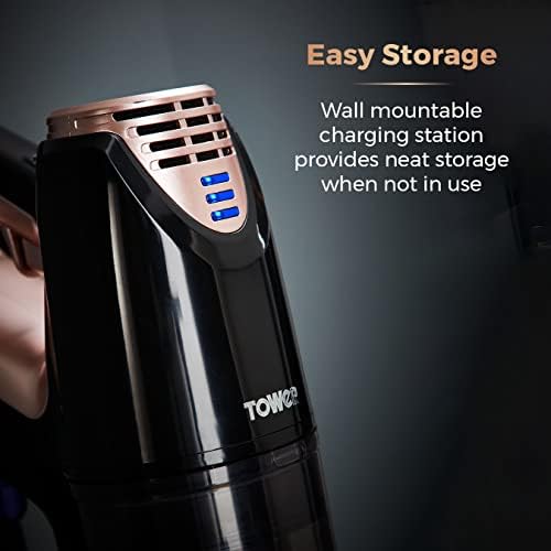 Tower T113003BLG F1PRO Cordless 3-in-1 Vacuum Cleaner with Boost Mode, 140W, Rose Gold & Black