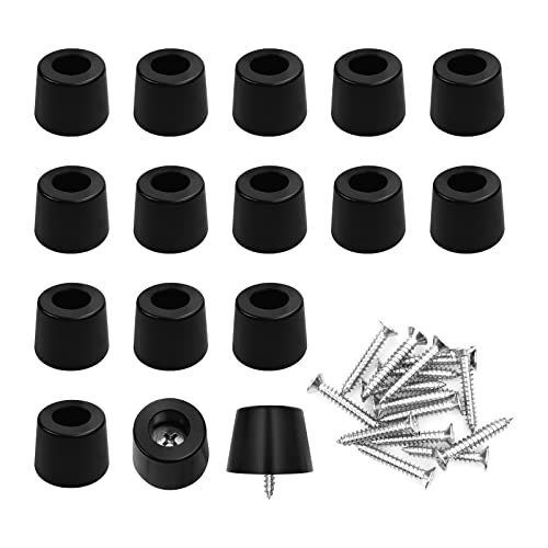 Jeyrup Pieds en Caoutchouc - Noir - Pieds de Meubles - Pieds de Table - Film antidérapant - Protection des Meubles - Augmentation de la Hauteur avec vis M5 (16)