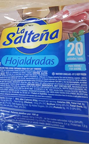 La saltena Hojaldre 20 Disco para Empanadas al horno caja de 18 paquetes