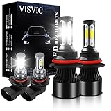 VISVIC Fit for FORD F-250 F-350 (1999-2004) LED Headlight Bulbs 9007/HB5 High Low Beam + 9145 LED...