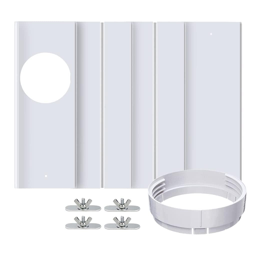 Finestra, 4 pezzi di deflettore 43-140 mm + interfaccia 150 mm | Finestra Guarnizione Tubo di Scarico Interfaccia per Portatile 150mm