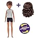 Creatable World Character Starter Pack CS-826, Brunette Doll with Brown Eyes, Wavy Long-Hair Wig, Removable Tank and Shorts, Creative Play for All Kids 6 Years Old and Up
