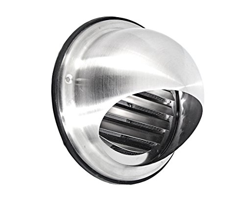 Rejilla de aireación (Forma Esférica Rejilla de ventilación 100 125 150 160 200 mm con protección contra Insectos Rejilla de Acero Inoxidable V2 A Cover