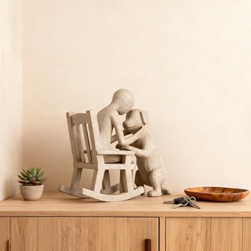 Figura decorativa de hombre y perro en resina pequeña miniatura 4