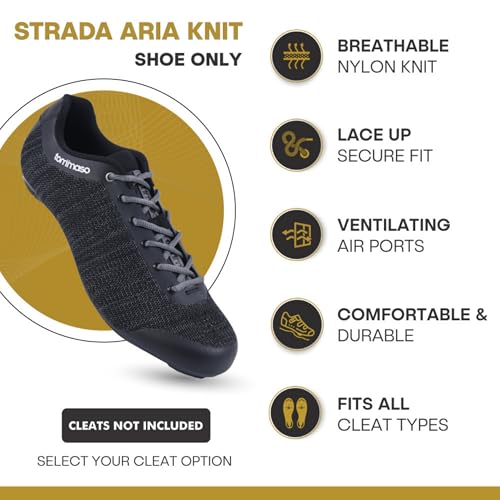 Image of Tommaso Strada Mens SPD & Peloton Shoes-2 in 1 Cycling Shoes-Install Your Own Delta or SPD Cleats for Spin Bikes, Indoor Cycles or Most Mens Bicycles-Explore Bike Accessories