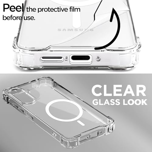 Image of Pikkme Back Cover for Samsung Galaxy A55 5G Mag-Safe Shockproof PC + TPU Protective Case Magnetic Support Bumper Case (Transparent Mag-Safe)