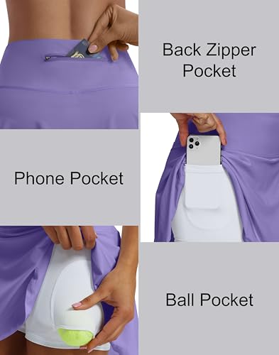 Image of Women's High Waist Pleated Tennis Skirt with 4 Pockets Lightweight Athletic Golf Skorts Skirts for Running Workout