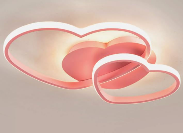 Lampada da soffitto dimmerabile, a forma di cuore, per cameretta dei bambini, camera da letto, per saloni, cucina, studio, 51 x 33 x 8 cm
